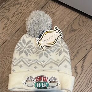 Kids Pom-Pom Beanie - Gray and White